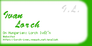 ivan lorch business card